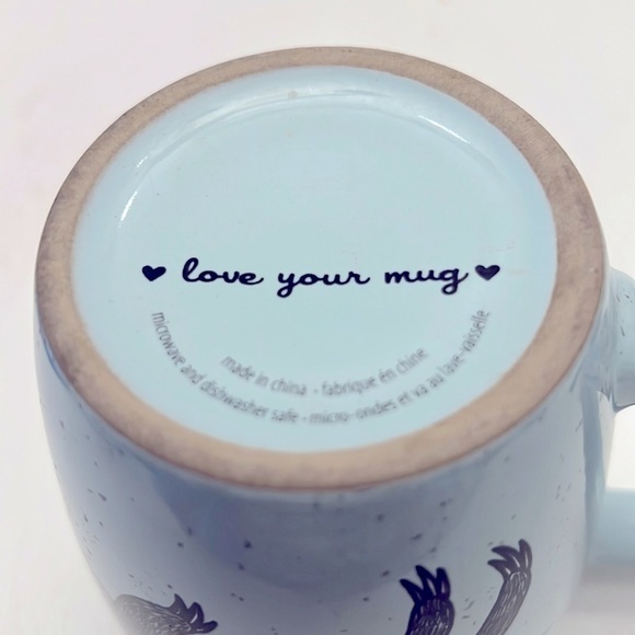 Kensie Home Aqua Blue Speckled Ceramic Coffee Tea Mug Sloth Wearing Top Hat - Picture 6 of 7